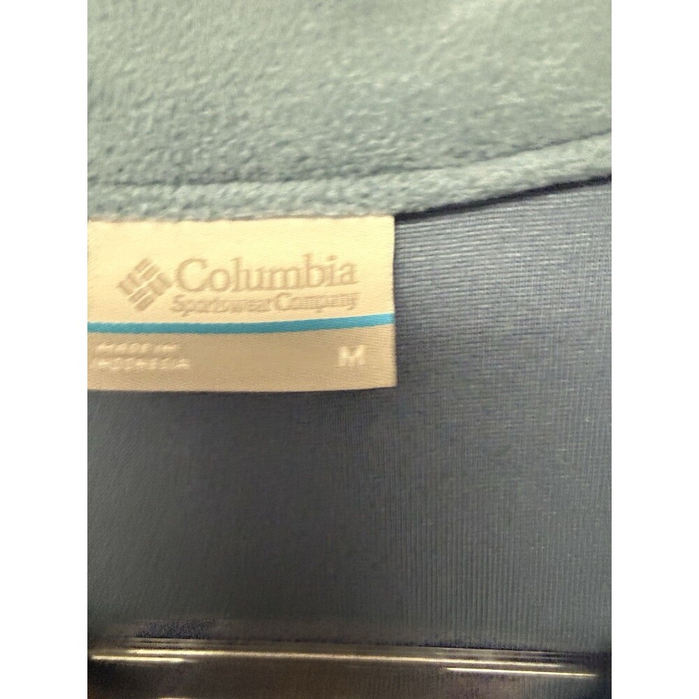 Columbia Pine Ridge Half Zip Pullover Mens Medium Blue Fleece Hiking Top - Picture 4 of 9